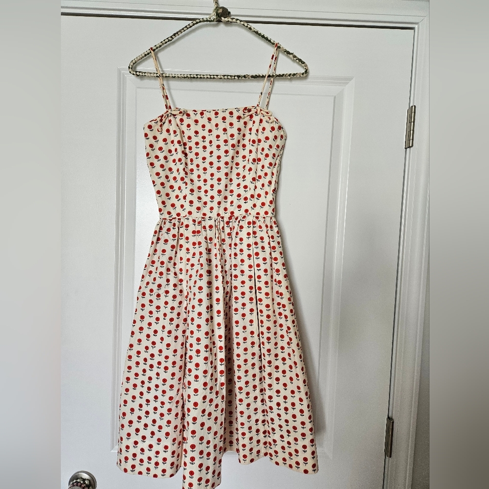Vintage LANZ Red Floral Sundress